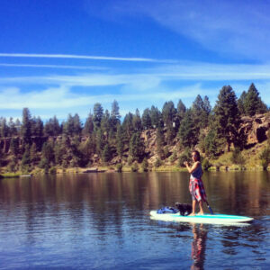 Our provider Lisa from Totem Lake Physical Therapy enjoying the water with her pup!